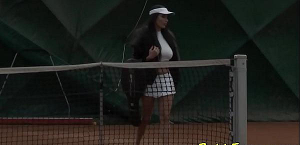  Busty babe anally fucked after tennis